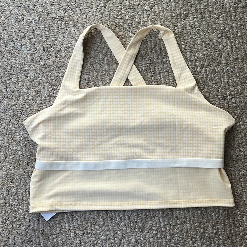 NWT NIKE Yellow and White Gingham Tank Top Size XXL